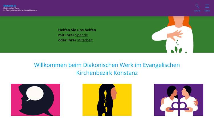Screenshot von der Website diakonie-konstanz.de