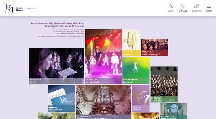 Screenshot von der Website kirchenmusik-baden.de