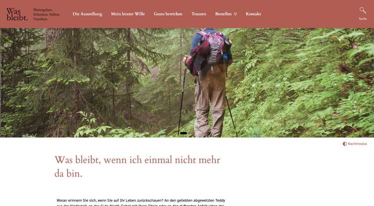 Screenshot von der Website was-bleibt.de