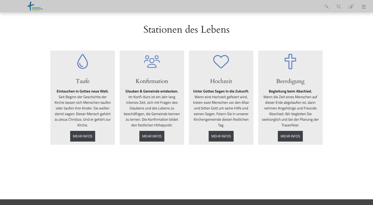 Screenshot der Website www.ekilauf.de als Beispiel für Kacheln