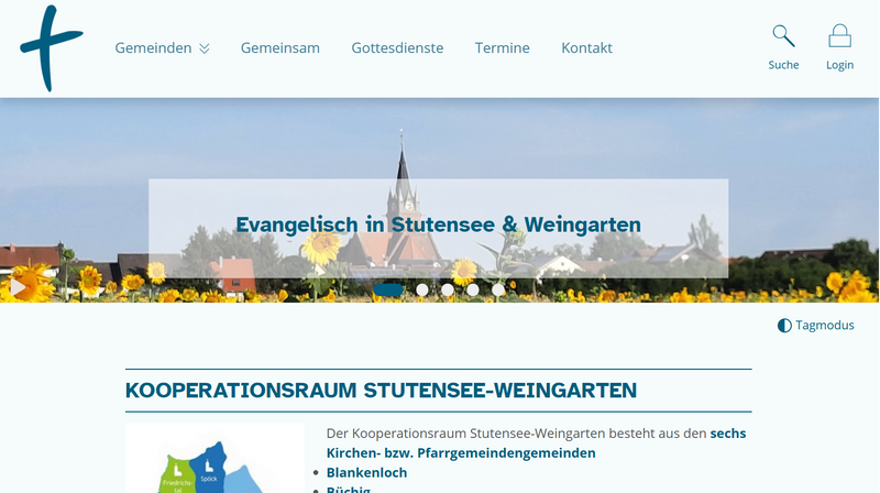 Website vom Kooperationsraum Stutensee-Weingarten