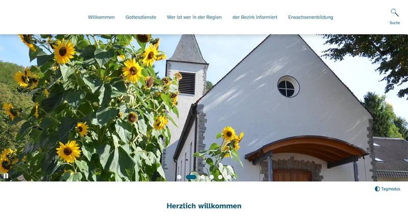 Screenshot der Website ev. bruchsal Region
