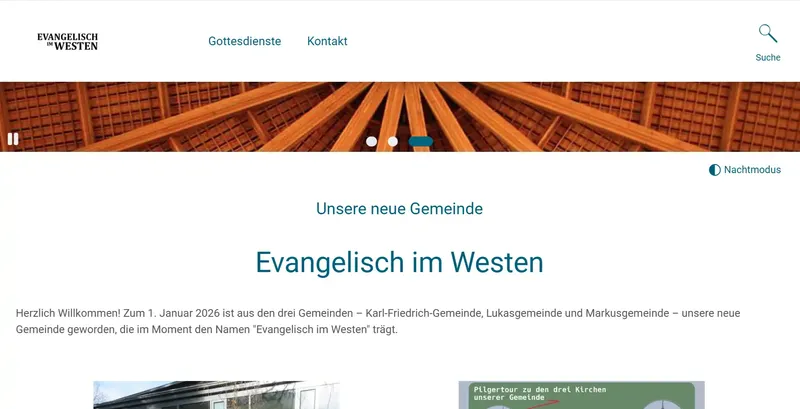 Webseite evangelisch im Westen Karlsruhe