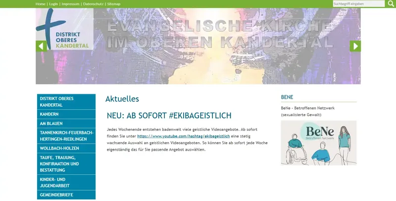 Webseite der Ev. Kirche im oberen Kandertal