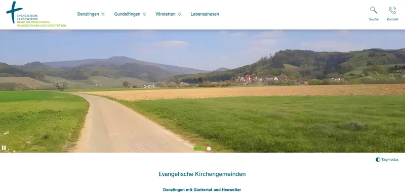 Screenshot der Website ev-kirche-dgv.de