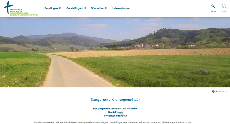 Screenshot der Website ev-kirche-dgv.de