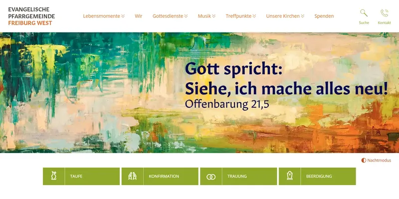 Webseite der Ev. Pfarrgemeinde Freiburg West