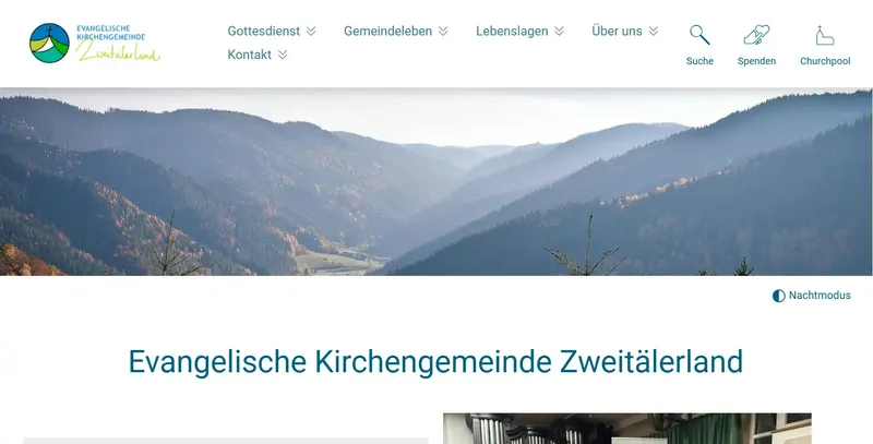 Website von Evangelische Kirchengemeinde Zweitälerland