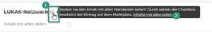 Informations-Button mit i-Symbol in rotem Kreis