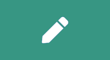 Quelle: fontawesome.com Icon von einem Stift auf einem blauen Hintergrund