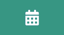 Quelle: fontawesome.com Icon von einem Kalender auf einem blauen Hintergrund