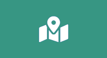 Quelle: fontawesome.com Icon von einer Karte mit Standort Marker auf einem blauen Hintergrund