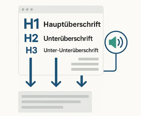 Quelle: ChatGPT, Web Commerce Wie geht ein Screenreader mit den Überschriften um