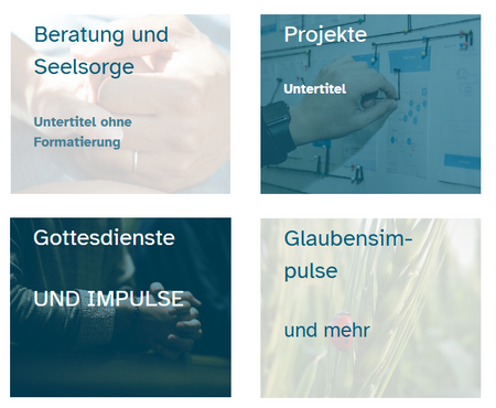 Bild zeigt Beispiel für Bild / Link Kachel mit Farbebenen