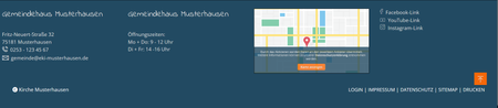 Screenshot vom Footer auf der Demoseite