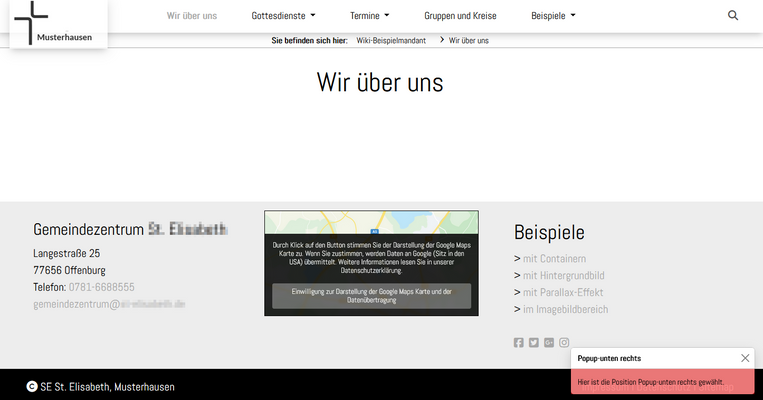Quelle: Web Commerce GmbH Screenshot eines Popups unten rechts auf einer Website