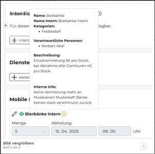 LUKAS-Kalender zeigt Termin-Details mit Eintrag mobile Ressourcen