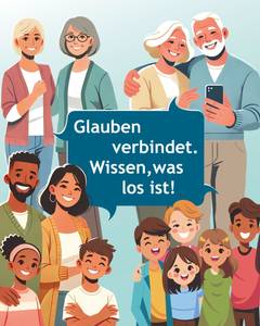 Gruppe von Menschen im Comicstil gezeichnet